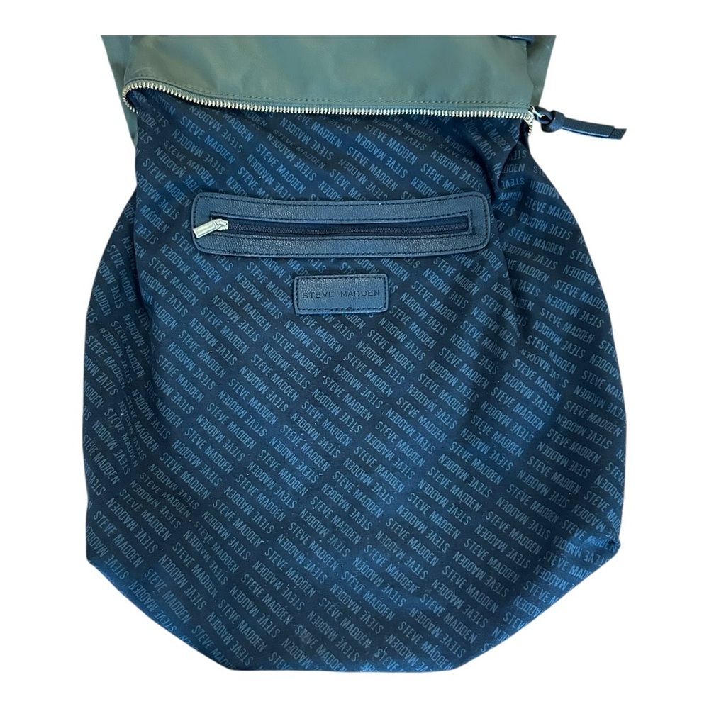 Steve Madden Nylon and Faux Leather Trim Spencer Backpack in Olive Green & Black - Picture 14 of 15
